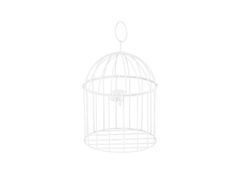 Cușcă decorativă albă - 24 cm - 1 buc.