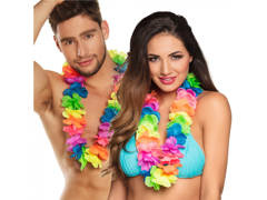 Colier multicolor cu ghirlandă hawaiiană - 1 buc.