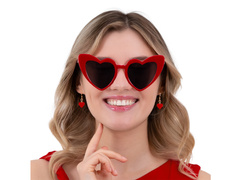 Ochelari inimă - roșu - 1 buc.