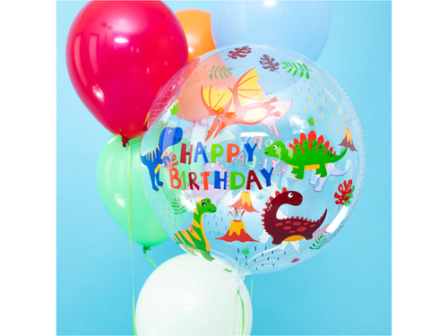 Balon de folie Happy Birthday Dinosaurs - 45 cm - 1 buc.