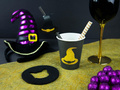 Paie Halloween vrăjitoare și pisică - 6 buc.