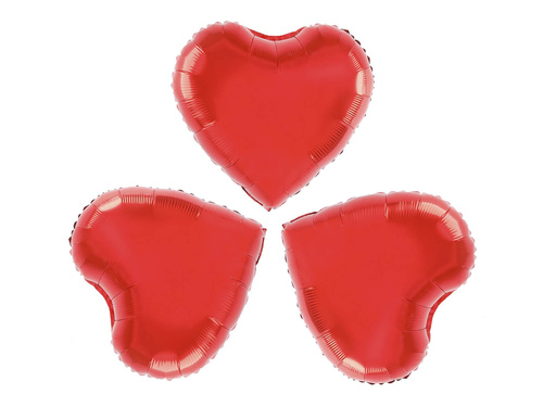 Baloane din folie inimioare roșii - 25 cm - 3 buc.