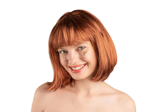 Peruca cu franjuri roșii - 1 buc.