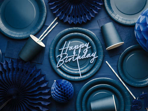 Pahare de hârtie albastru marin - 250 ml - 6 buc.