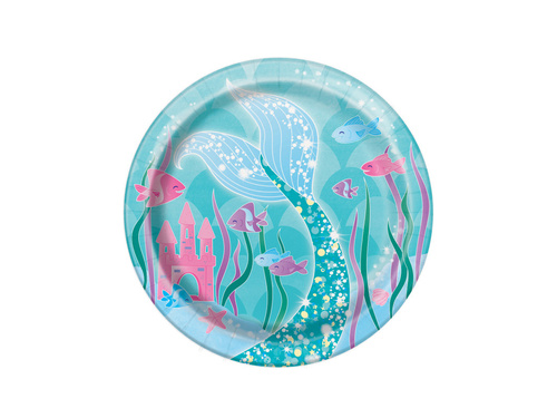 Farfurii aniversare Sirena - 18 cm - 8 buc.