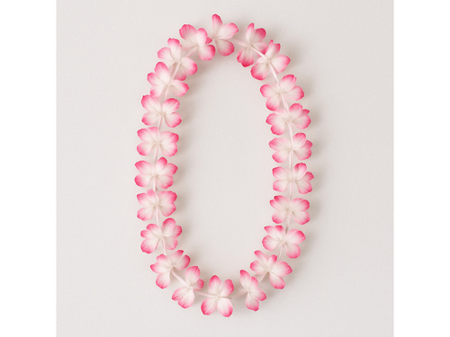 Colier hawaiian roz și alb - 90 cm - 1 buc.