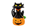 Balon folie Halloween cu pisică neagră și dovleac - 68 x 97 cm - 1 buc.