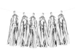 Ghirlandă cu ciucuri argintii - 150 cm - 1 buc.