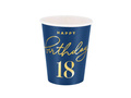 Cupe pentru a 18-a aniversare albastru marin - 220 ml - 6 buc.