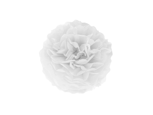 Decorațiuni florale suspendate pom pom - alb - 25 cm - 1 buc.