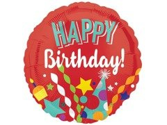 Balon cu folie Happy Birthday - 43 cm - 1 buc.