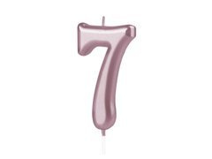 Lumânare cu număr din aur roz - 7 - șapte