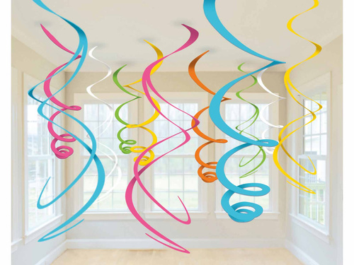 Decorațiune agățată multicoloră Swirl - 56 cm - 12 buc.