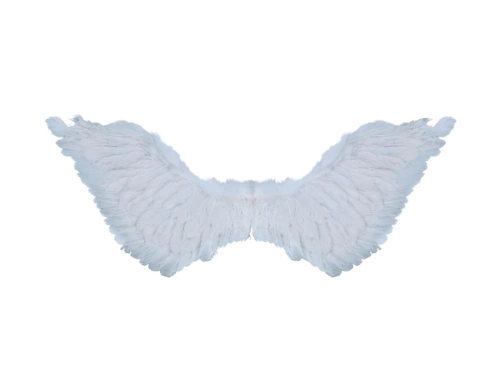 Aripi de înger albe cu pene - 106 cm - 1 buc.