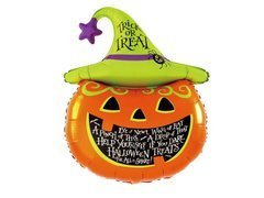 Balon de Halloween cu pălărie de dovleac - 61 x 91 cm - 1 buc.