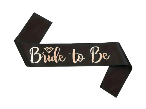 Eșarfă neagră cu inscripția "Mireasa să fie" - 1 buc.