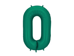Balon cu folie verde sticlă numărul 0 - 86 cm - 1 buc.