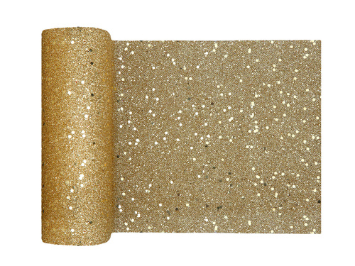 Decorațiune de masă cu sclipici - auriu - 18 cm x 5 m - 1 buc.