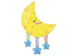 Balon din folie Luna cu stele - 96 cm - 1 buc.