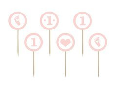 Piese de tort pentru ziua de naștere a fetiței - 6 buc.