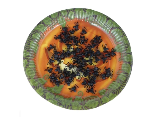 Păianjeni negri din plastic pentru Halloween - 70 buc.
