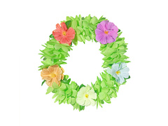 Ghirlandă cu cap hawaiian verde - 1 buc.