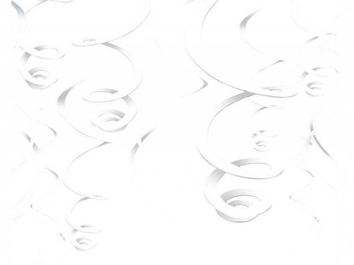 Vârtej alb decorațiune suspendată - 56 cm - 12 buc.