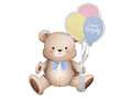 Balon ursuleț Teddy cu baloane Happy Birthday - 41 x 76 x 31 cm - 1 buc.