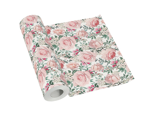 Traversă decorativă pentru masă „Trandafiri” – 40 cm x 24 m – 1 bucată.