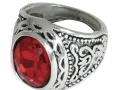 Inel gotic cu piatră roșie - 1 buc.
