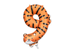 Balon din folie numărul 9 Tigru - 76 cm - 1 buc.