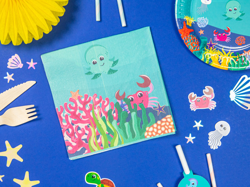 Șervețele aniversare Underwater World - 33 cm - 20 buc.