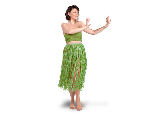 Fustă hawaiiană lungă verde - 77 cm - 1 buc.