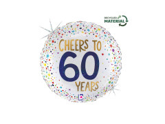 Balon rotund cu folie aniversară pentru 60 de ani - 14" - 1 buc.