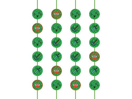 Decorațiune de agățat pixel pentru ziua de naștere - 4 buc.