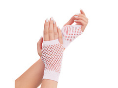 Mănuși albe din plasă - 11 cm