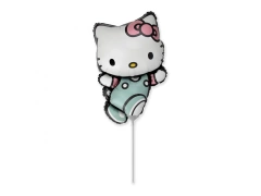 Hello Kitty balon cu băț din folie - 36 cm - 1 buc.
