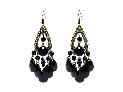 Cercei cu pietre negre - 1 buc.