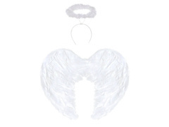 Set de aripi de înger alb + halo