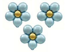 Balon de folie Floare albastră - 40 cm - 3 buc.