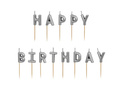 Pikers lumânări Happy Birthday semn - argint