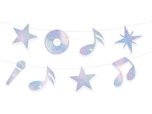 Ghirlandă Disco argintie - 1 buc.