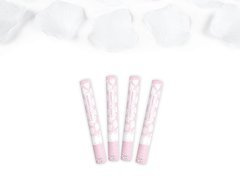 Tub de împușcare, petale de trandafir artificial alb, 40cm, 4 buc.