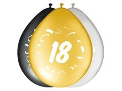 Baloane imprimate 18 ani - 30 cm - 8 buc.