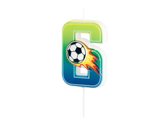 Lumânare cu număr de fotbal - 6 - 1 buc.