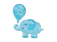 Baby Boy elefant albastru balon de folie - 73 x 78 cm - 1 buc.