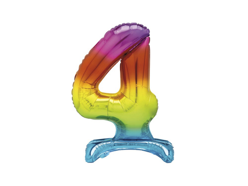 Balon vertical din folie număr 4 curcubeu - 76 cm - 1buc.