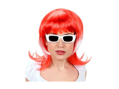 Peruca evantai roșu, alb și roșu