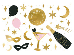 Tatuaje lavabile pentru ajunul Anului Nou - 10 buc.