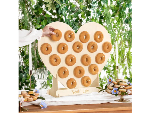 Decorațiune din lemn Inimă gogoașă de perete - 65 x 59 cm